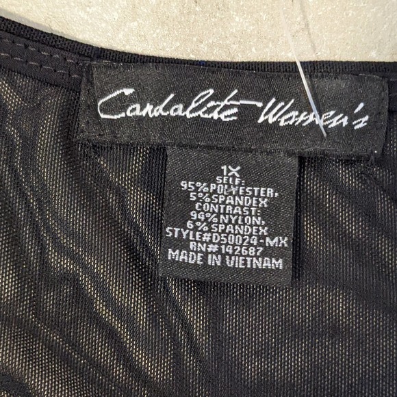 Candalite Women's Long Black Maxi Dress with Fitted Bodice Stretch Size 1X NWT - Picture 5 of 5